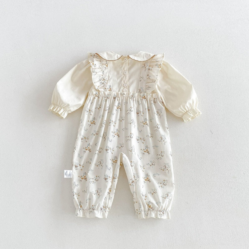 【BABY】小花柄フェイクレイヤードカバーオールSK107909