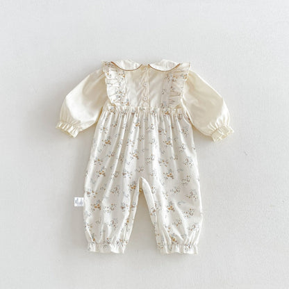 【BABY】小花柄フェイクレイヤードカバーオールSK107909