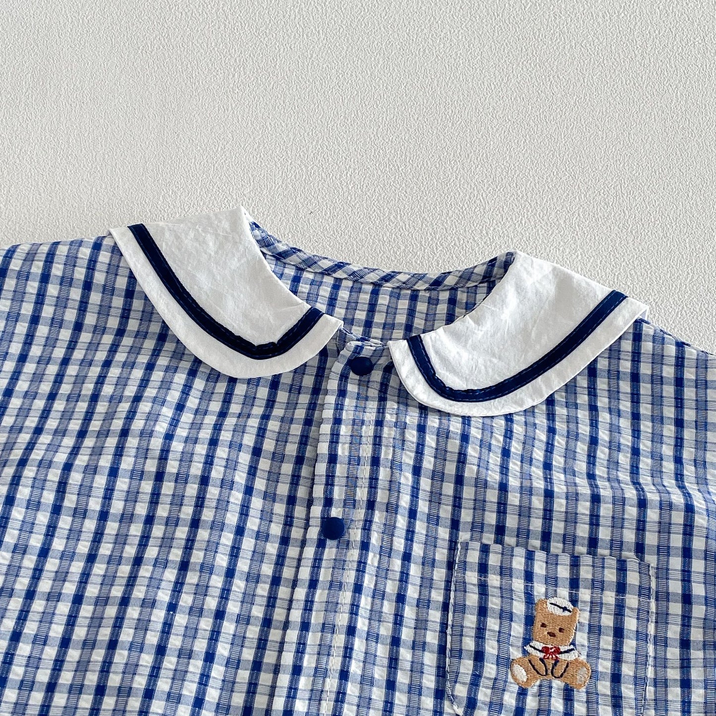 【BABY&KID】夏新作 くまチェックカバーオールSK105119