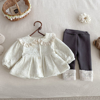 【BABY】冬新作フリル襟裏起毛ジャケットSK102725