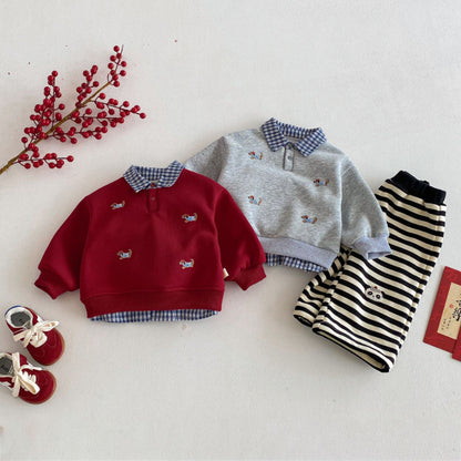 【BABY&KID】冬新作フリルカラーあったかトレーナーSK103032