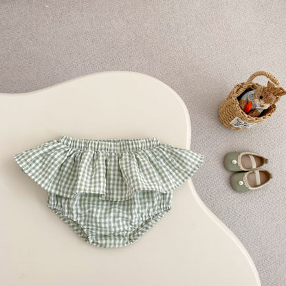 【BABY&KID】夏新作 グリーン蝶結び付きセットアップSK080108