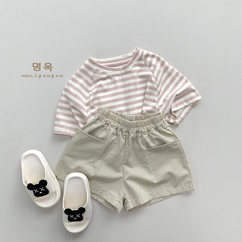 【BABY&KID】夏新作 マカロンカラーボーダーTシャツSK080810