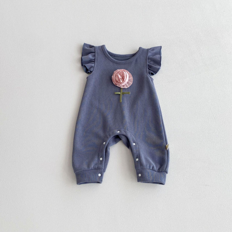 【BABY】立体フラワーフリル袖ロンパース、ドールカラーブラウスSK100832