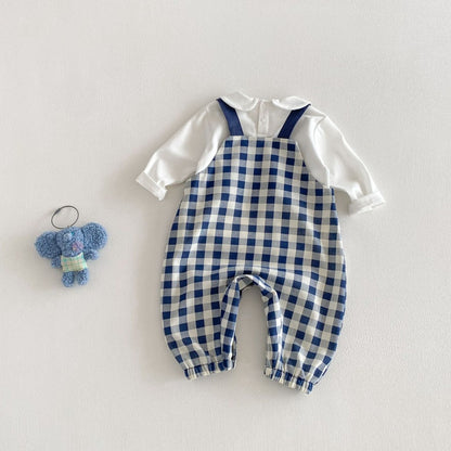 【BABY&KID】チェックサロペット、刺繍襟ロンTSK104111