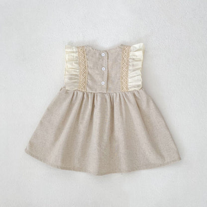 【BABY&KID】夏新作 フリルベージュワンピースSK061712