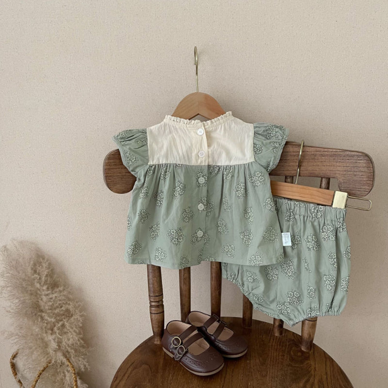 【BABY】夏新作 刺繍花柄セットアップSK091314
