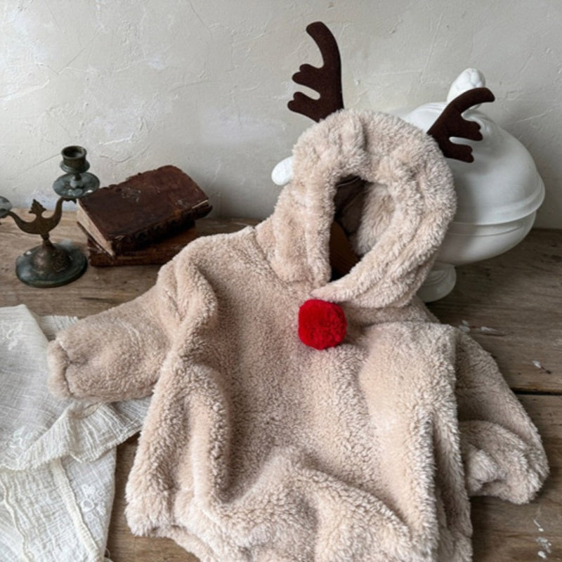 【BABY】トナカイ角付き裏起毛ロンパースSK102821