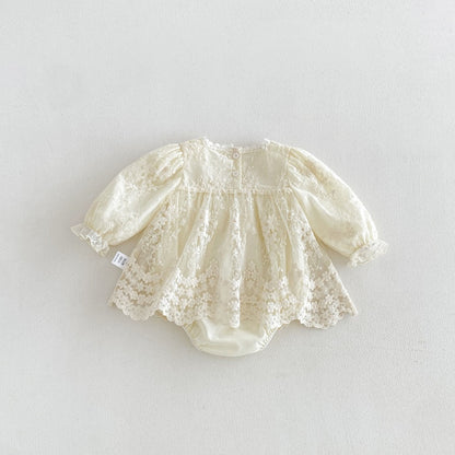 【BABY】レーススクエアネックロンパースSK107905
