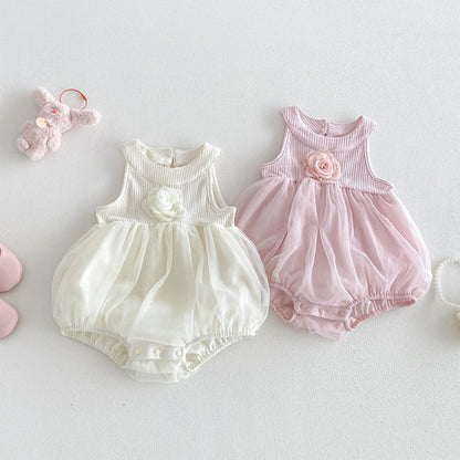 【BABY】夏新作立体フラワーロンパースSK105705