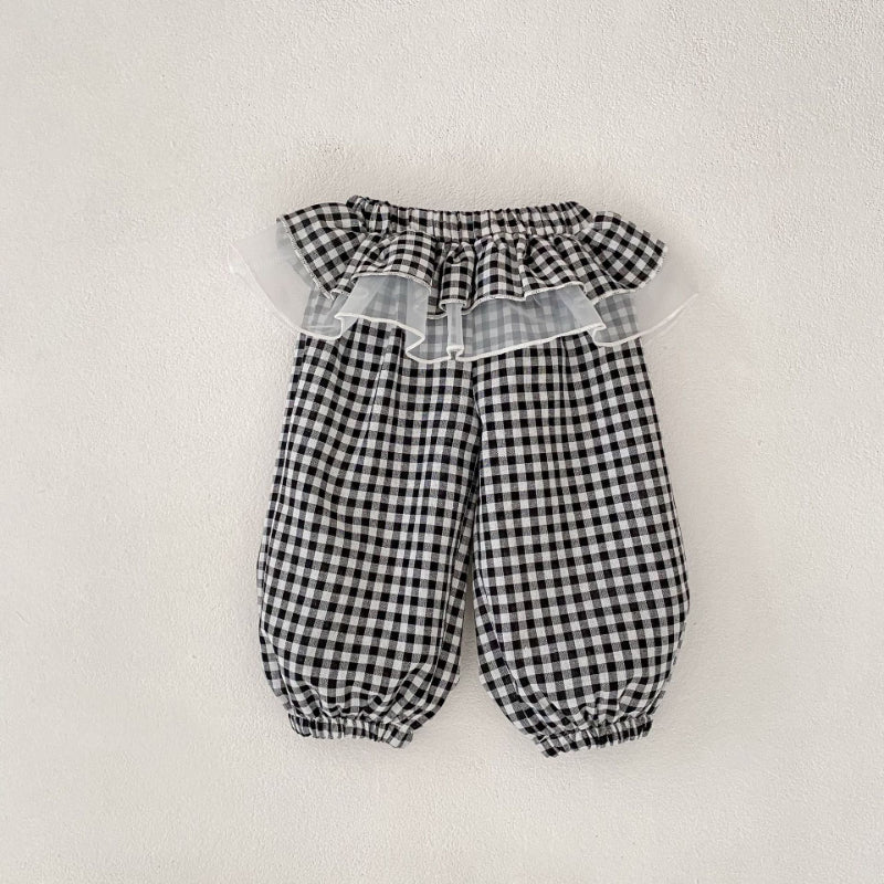 【BABY&KID】夏新作 チェック柄ロングパンツSK080106