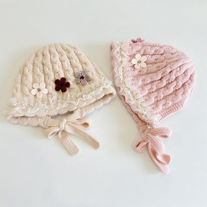 【HAT】三つ花レースベビーボンネットSK101611