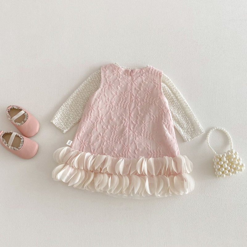 【BABY&KID】ジャカード蝶結びノースリーブワンピースSK104319