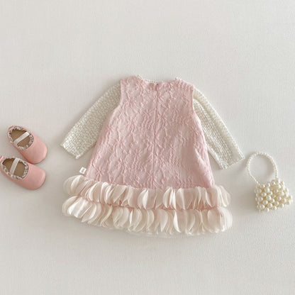 【BABY&KID】ジャカード蝶結びノースリーブワンピースSK104319