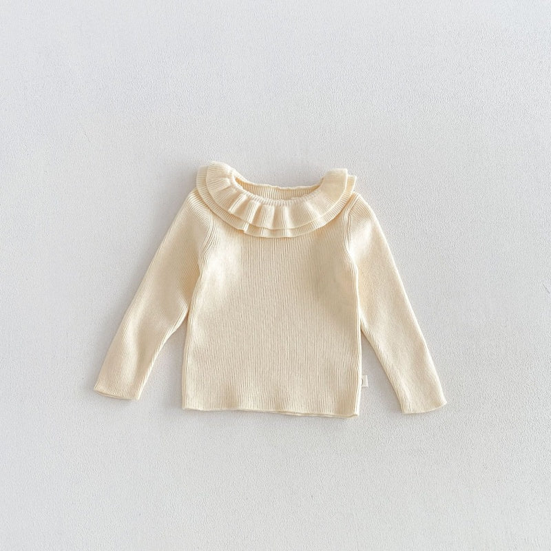 【BABY&KID】ベルベットハート刺繍ワンピース、フリル襟ニットSK108111