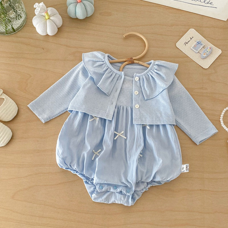 【BABY】ニットロンパース＆丸襟カーディガンSK103913