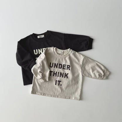 【BABY&KIDS】 INS風英字プリントラウンドネック長袖シャツSK060701