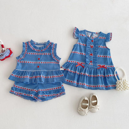 【BABY&KID】夏新作 おしゃれな桜柄シャツ、ワンピース、ショートパンツ、ズボンSK070513
