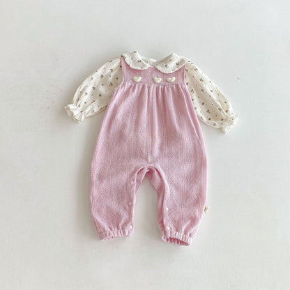 【BABY】ハートサロペット＆花柄トップスSK092508