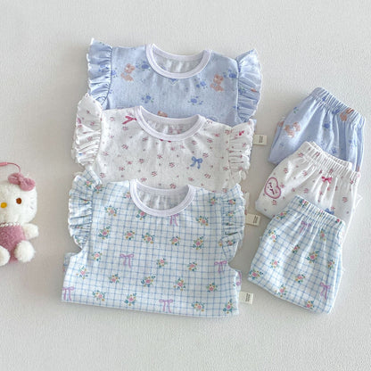 【BABY&KID】夏新作 小花柄セットアップSK105105