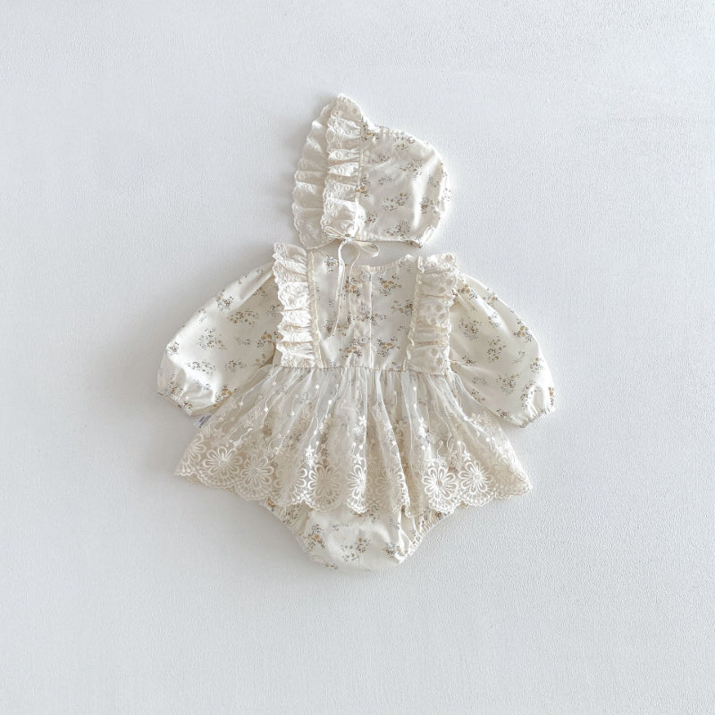 【BABY】小花柄レースロンパースSK103604