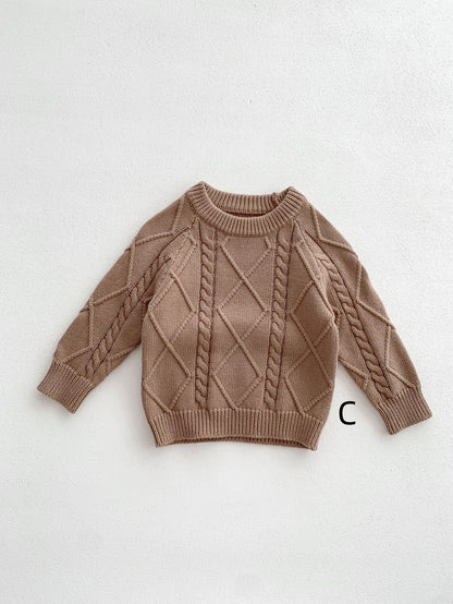 【BABY&KID】ケーブル編みニットサロペット、セーターSK022406