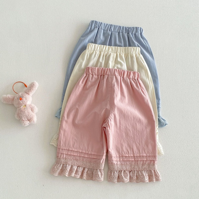 【BABY&KID】夏新作 無地レース裾パンツSK105213