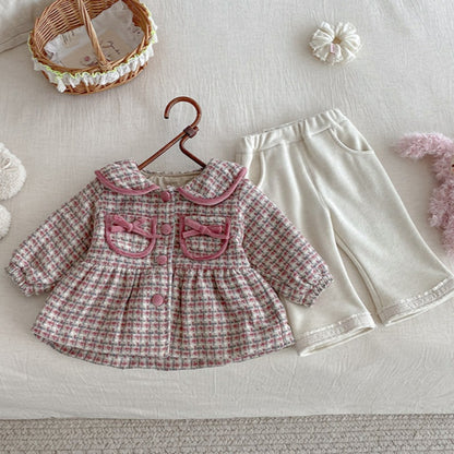 【BABY】冬新作チェック柄ウール中綿コートSK102722