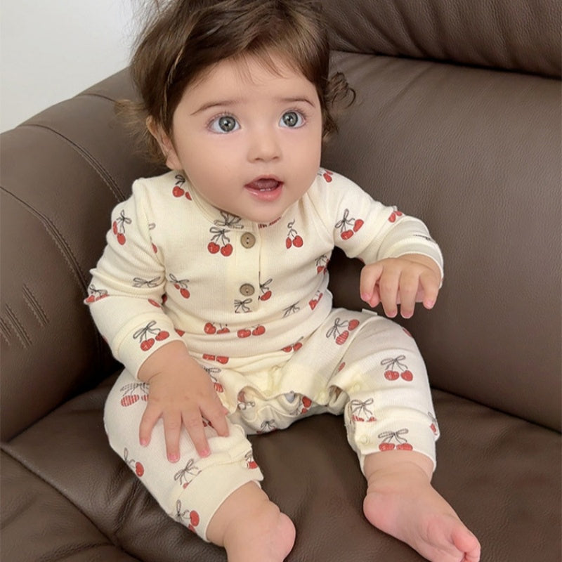 【BABY】北欧風さくらんぼ、気球柄カバーオールSK101303