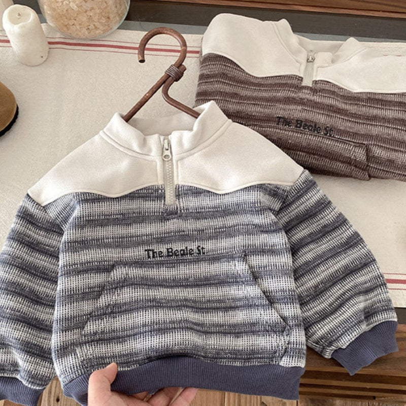 【BABY】冬新作ボーダー裏起毛スウェットSK102728