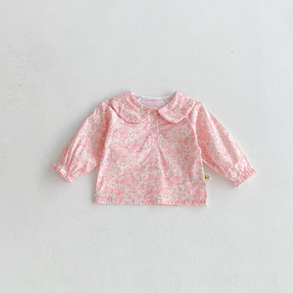 【BABY】襟付き花柄シャツSK092312