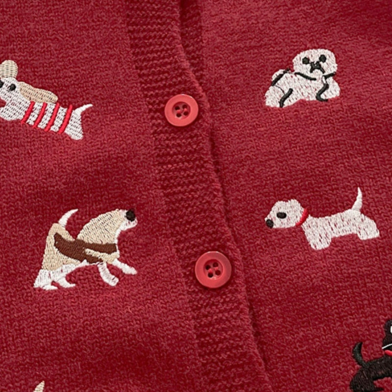 【BABY&KID】冬新作わんちゃん刺繍カバーオール、カーディガンSK103008