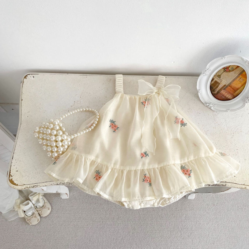 【BABY】夏新作 刺繍キャミロンパースワンピースSK072501