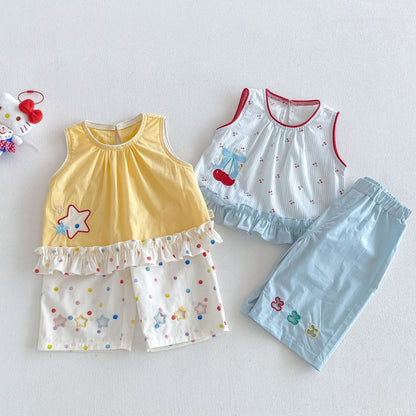 【BABY&KID】夏新作さくらんぼ、星柄セットアップSK105905