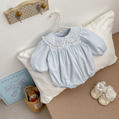 【BABY】レースフリル丸襟ロンパースSK104103