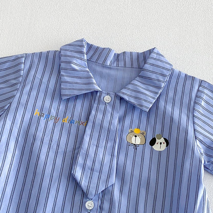 【BABY】夏新作ストライプロンパースSK104507