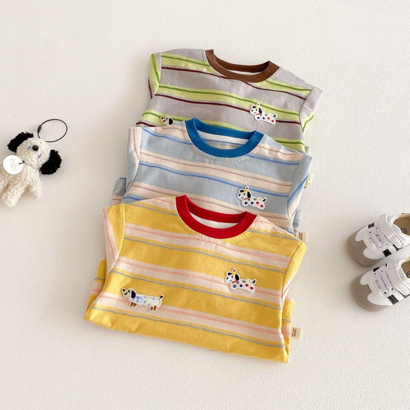 【BABY&KID】おしゃれわんちゃんボーダーロンTSK104121