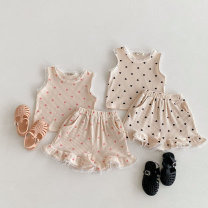 【BABY&KID】夏新作 レースハートセットアップSK080210