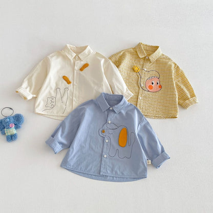 【BABY&KID】韓国風どうぶつ柄シャツSK104115