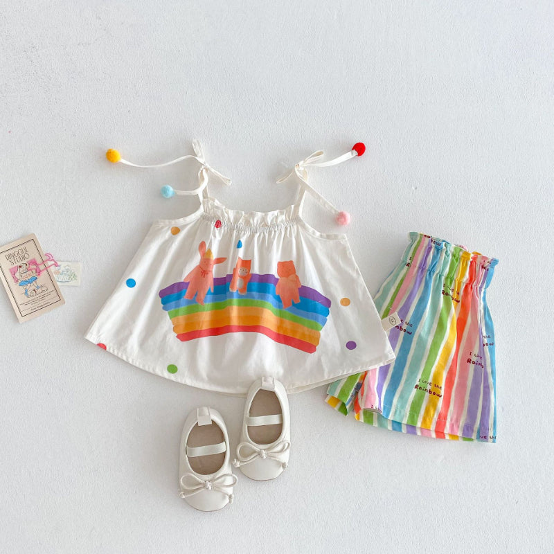 【BABY&KID】夏新作 レインボーセットアップSK080602