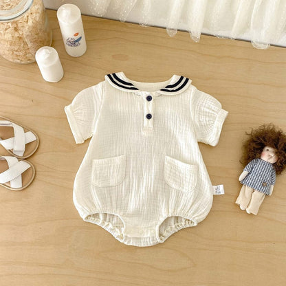 【BABY】夏新作コットンガーゼしぼ感ロンパースSK105809