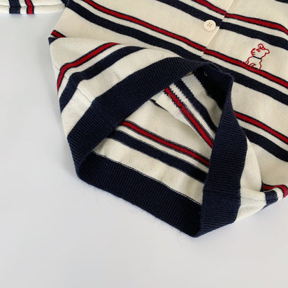 【BABY&KID】小犬刺繍ニットカーディガンSK100504