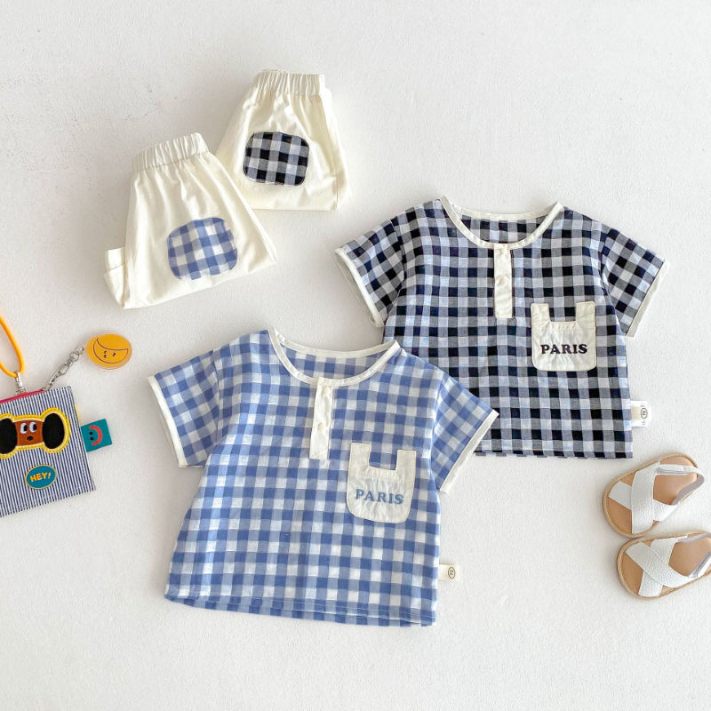 【BABY&KID】夏新作 オシャレチェックセットアップSK070216