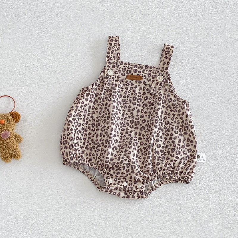 【BABY】夏新作レオパード柄サロペットロンパース＆リブTシャツSK104513