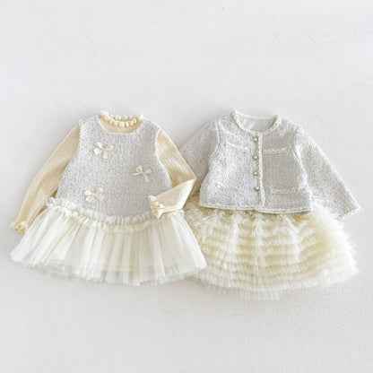 【BABY&KID】ツイード風アウター、ワンピース、ニットSK108114