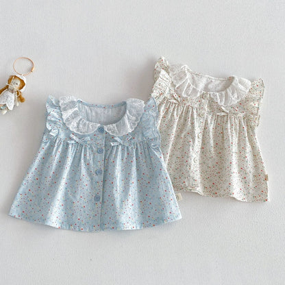 【BABY&KID】夏新作小花柄フリルスリーブブラウスSK105519