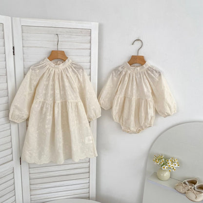 【BABY&KID】蝶結び刺繍ロンパース、ワンピースSK107915