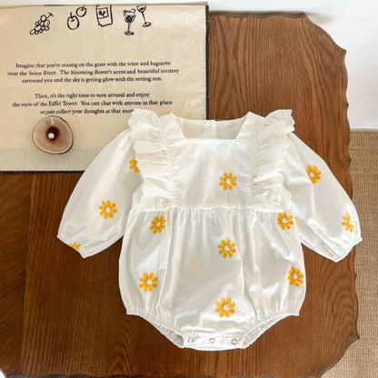 【BABY】デイジー刺繍ロンパースSK100108