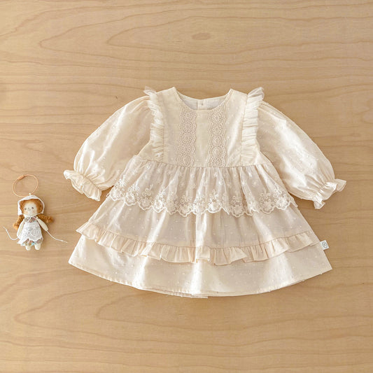 【BABY&KID】韓国風チュールジャカードプリンセスワンピースSK103524