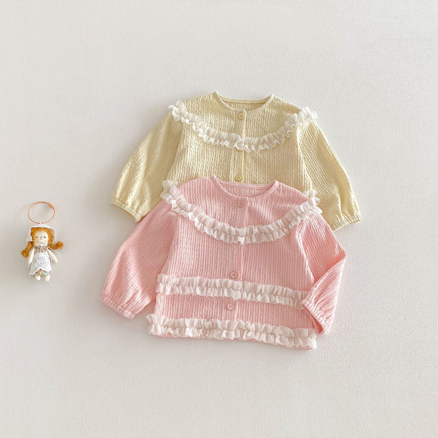 【BABY&KID】韓国風フリルデザイン長袖トップスSK103513